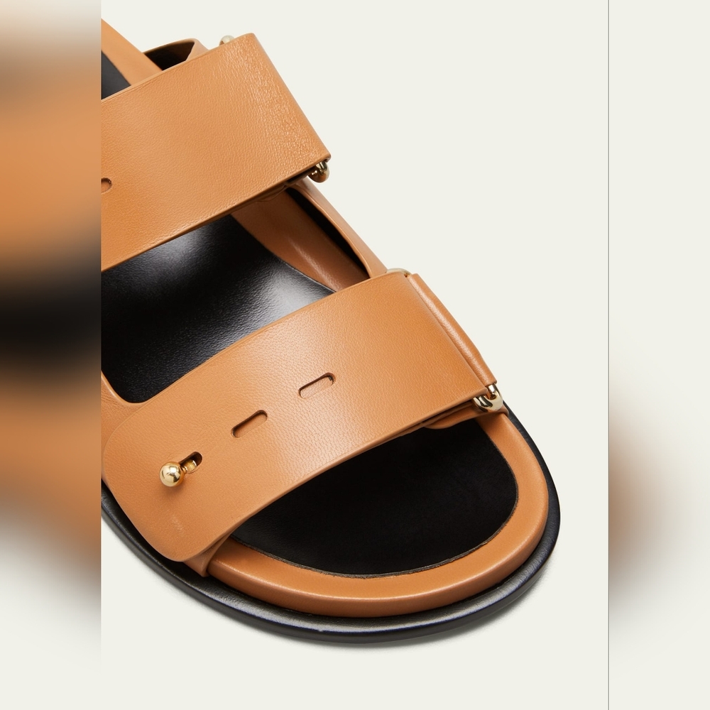 Mercedes Castillo Samira Adjustable Double Band Leather Slides - Picture 3 of 9
